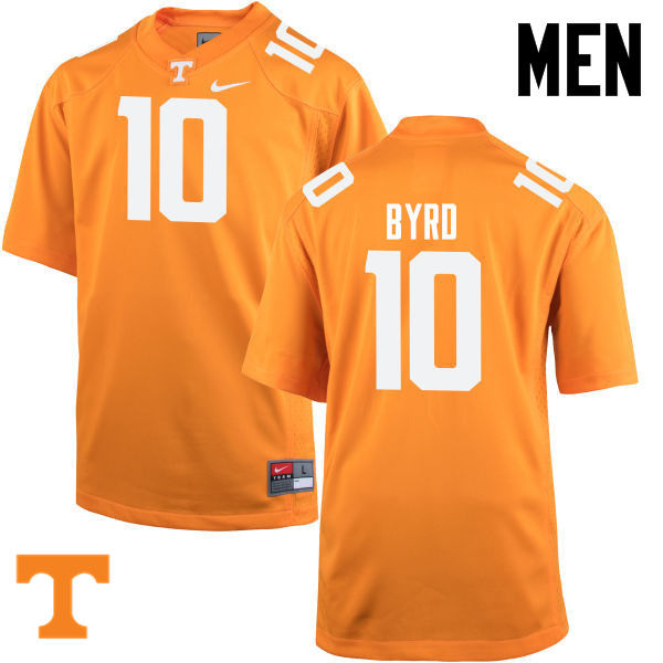 Men #10 Tyler Byrd Tennessee Volunteers College Football Jerseys-Orange
